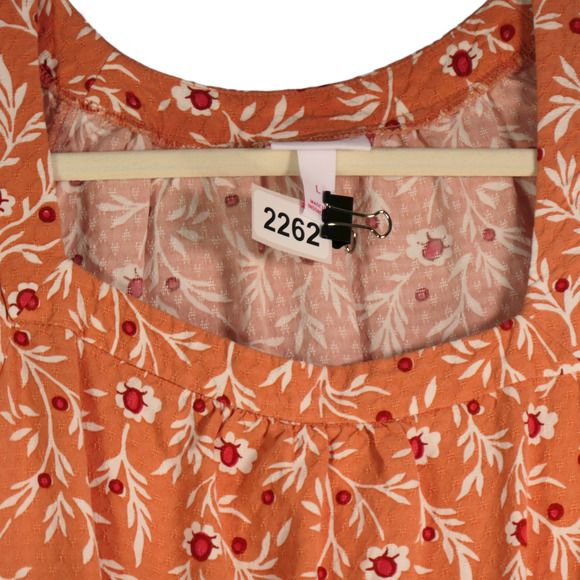 Isabel Maternity Blouse Womens Large Floral Textured Square Neck 3/4 Sleeve Top - Picture 5 of 12